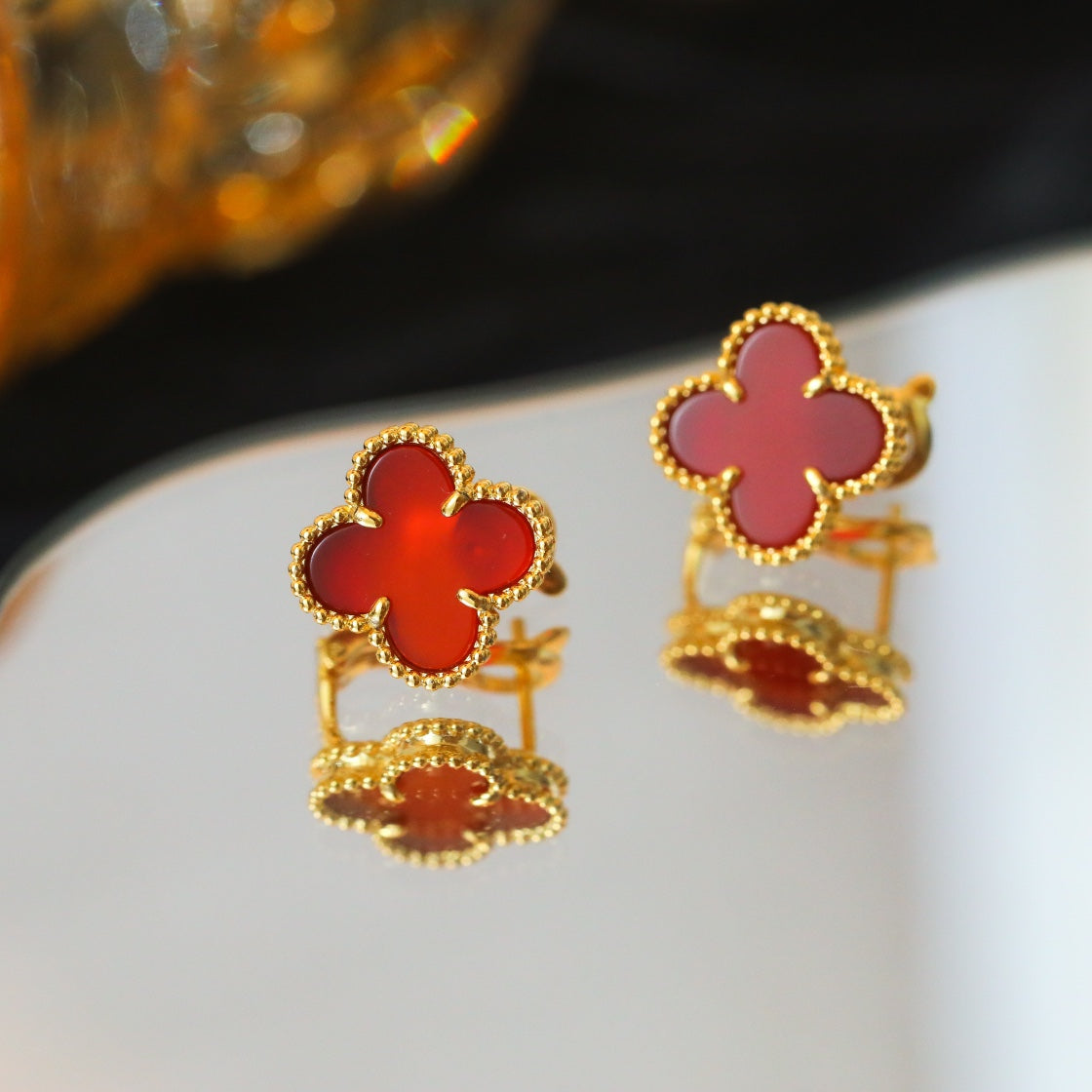 FKYB07- four-leaf clover stud earrings