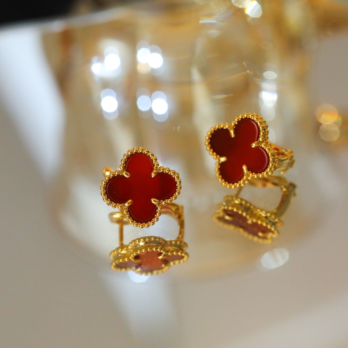 FKYB07- four-leaf clover stud earrings